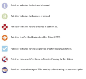 Pet sitter international icon list