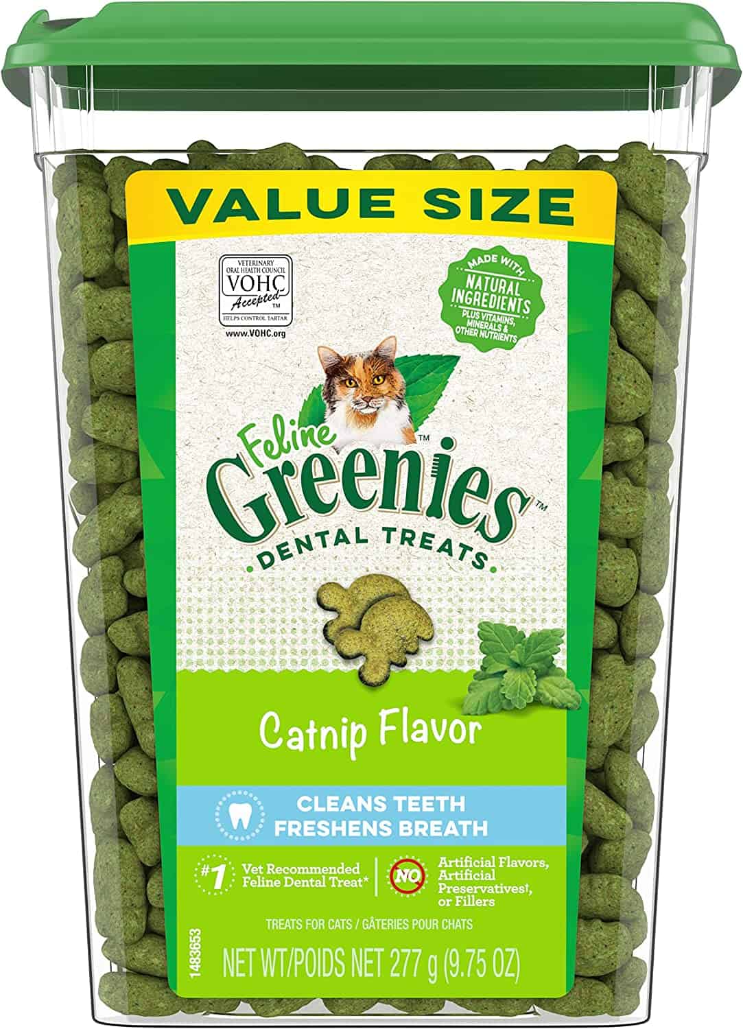 Greenies Dental Cat Treats, Catnip Flavor, 9.75 oz. Tub