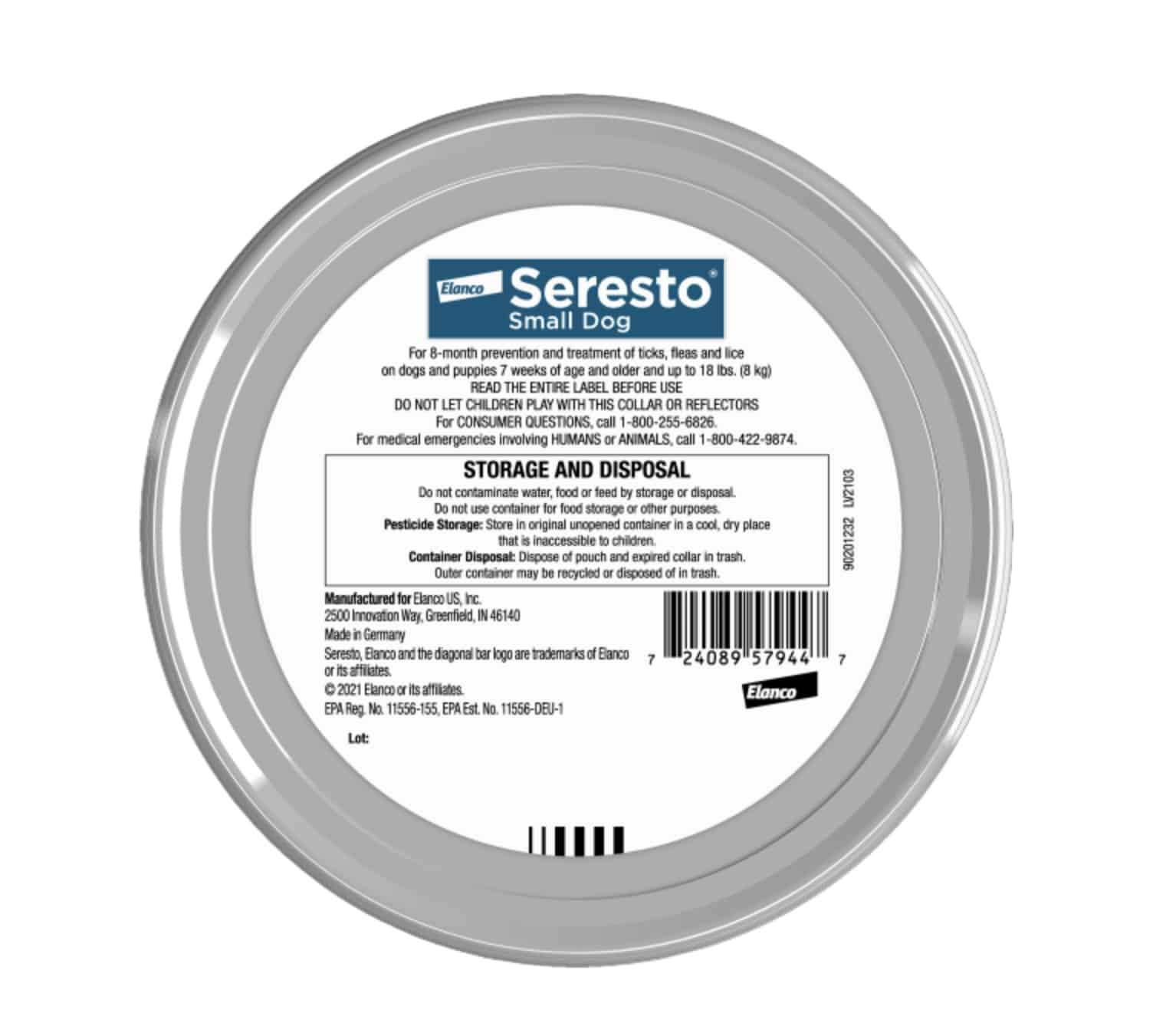 Seresto small dog back