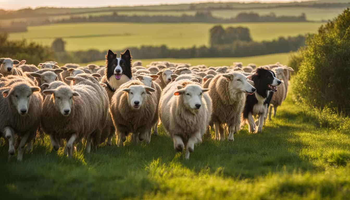 border collie herding sheep