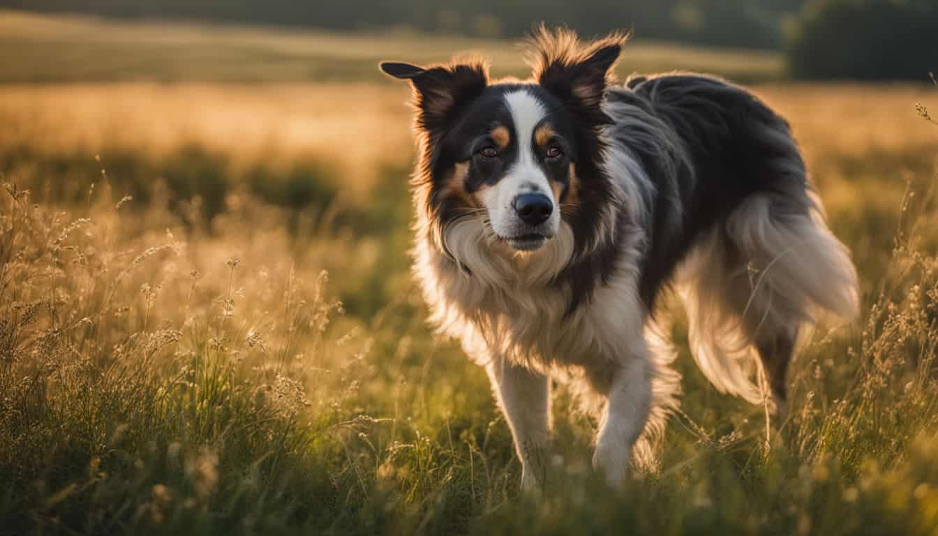 older border collie in a field