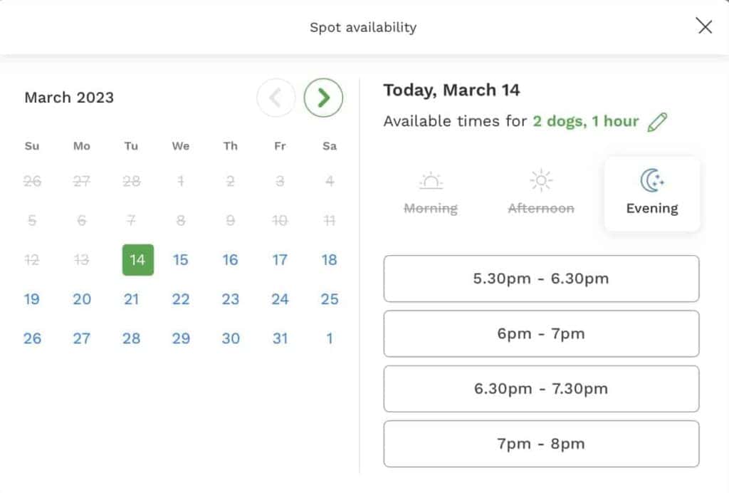 Sniffspot offers private dog park rentals for traveling pets | Vets sniff it out 8 Sniffspot calendar view