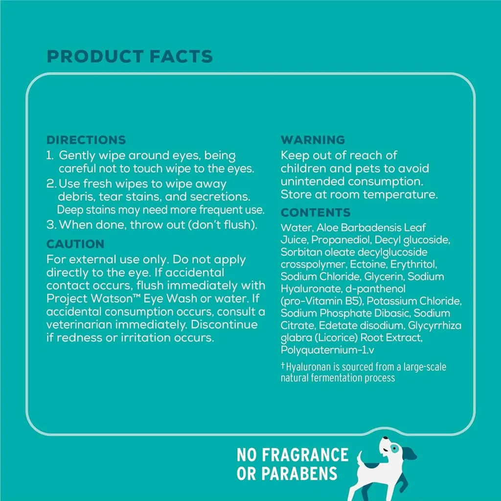 BL eye wipes facts eyelid wipe facts, text on blue background