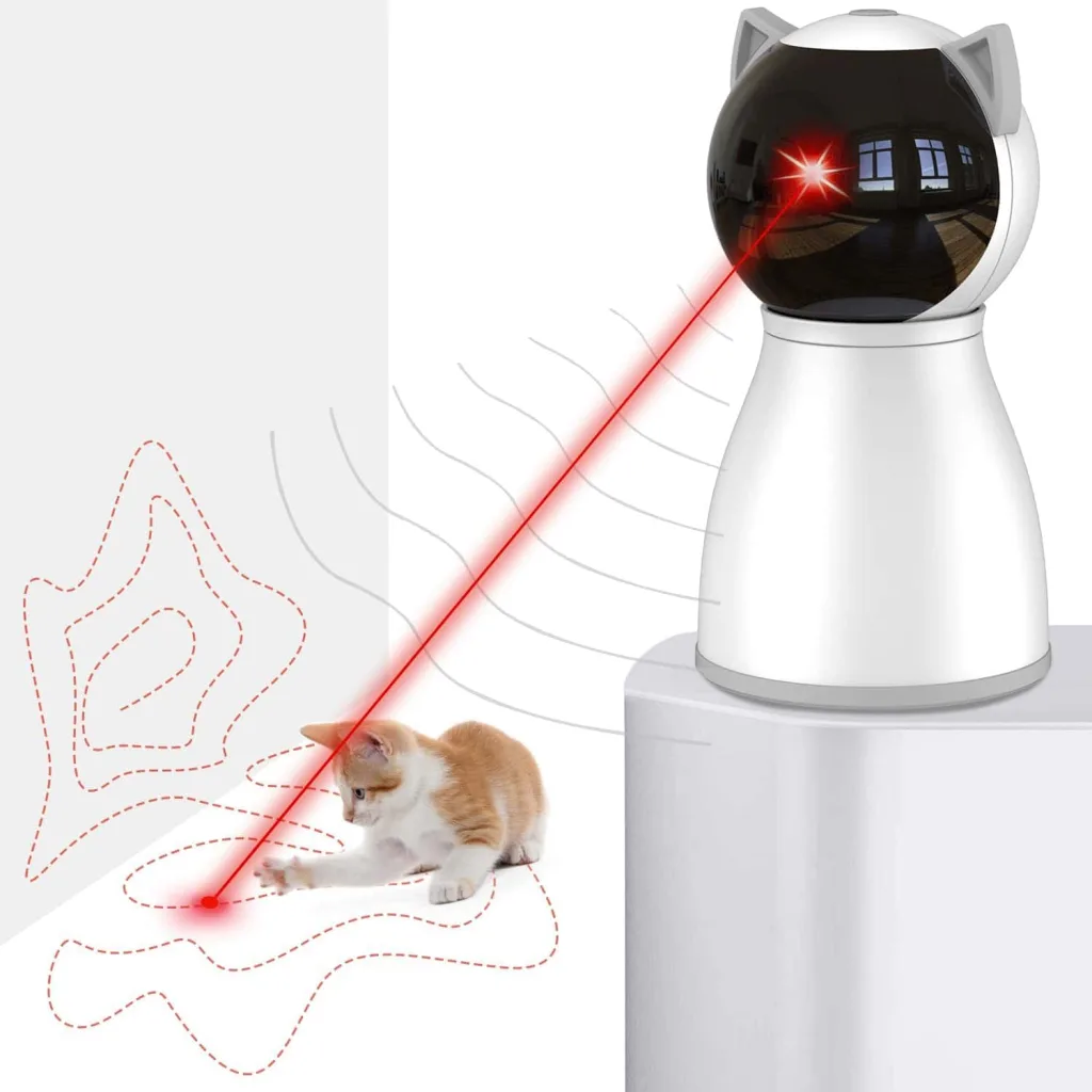 YVE life laser toy cat laser toy and cat playing with it