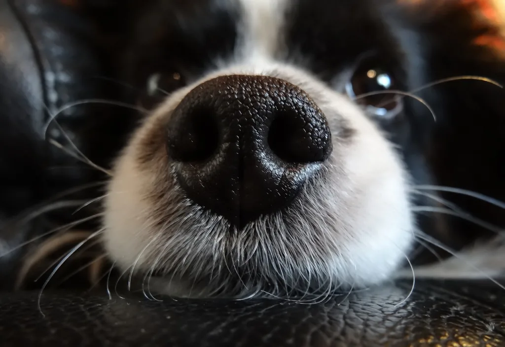 dog nose black and white nose, dog, black and white