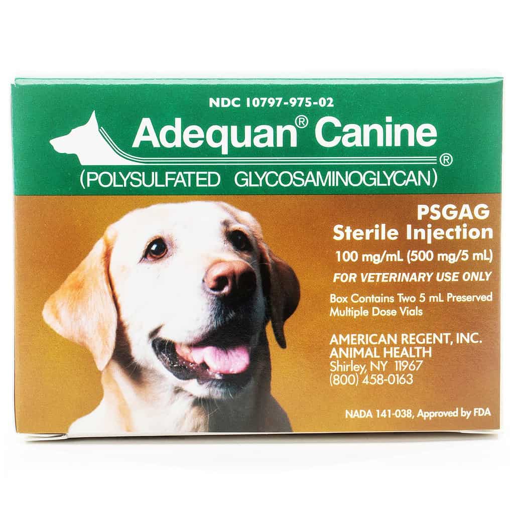 adequan image Green box of adequan with dog on it