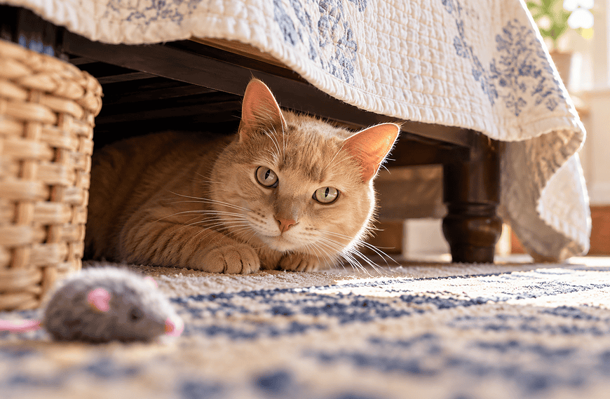orange tabby cat under the bed dr shannon barrett author veterinarian